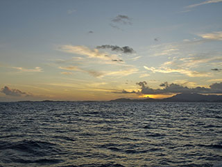 Culebralt tagasiteel, päikeseloojang