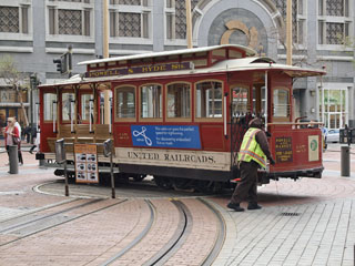 Cable Car on Powell Street, tagasipöörde koht